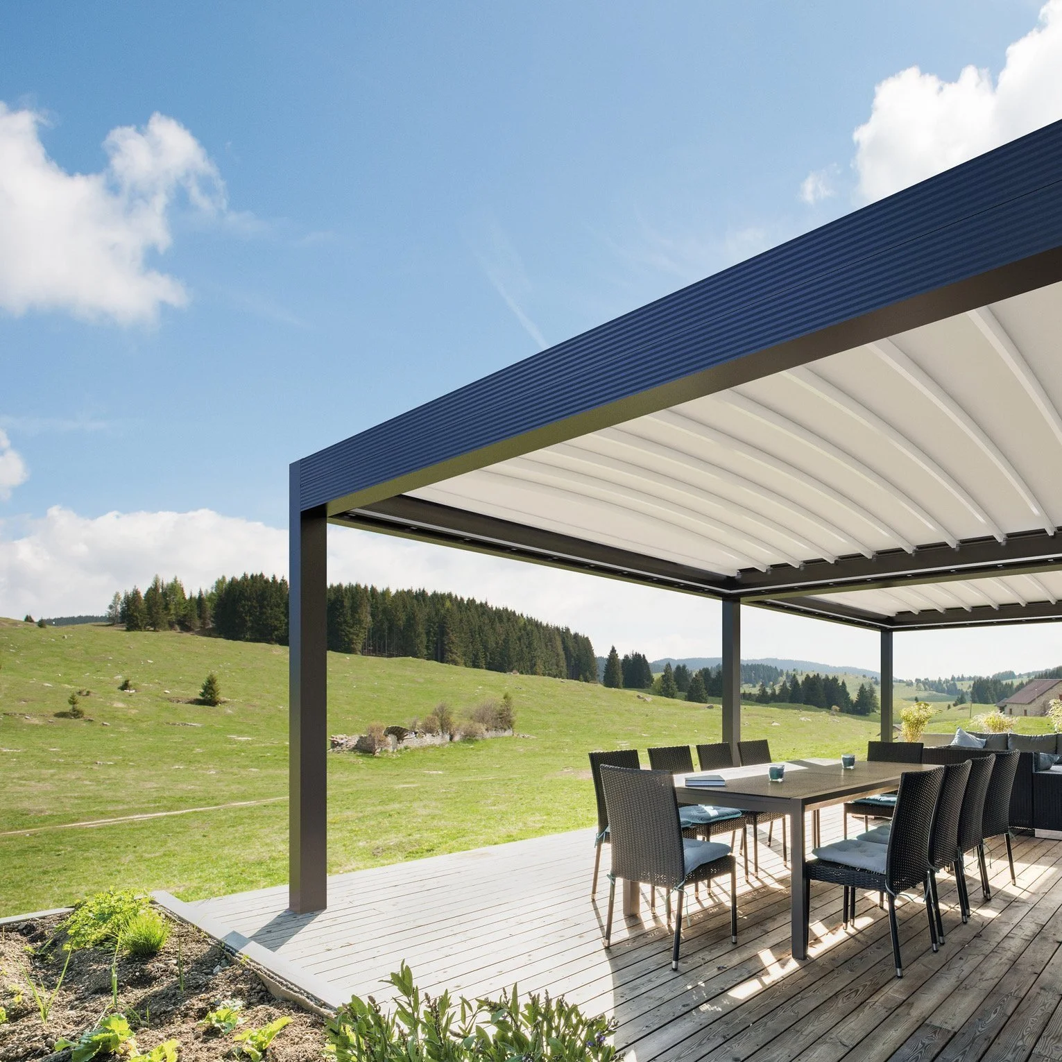 Retractable Roof Pergolas - Gibus Med Zenit
